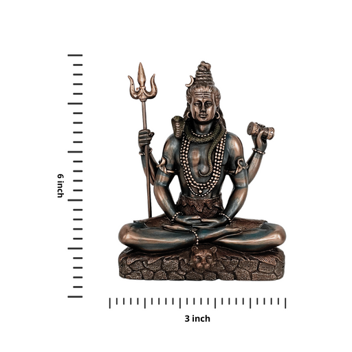 Resin Copper Finish Lord Shiva Statue for Home Temple Decor