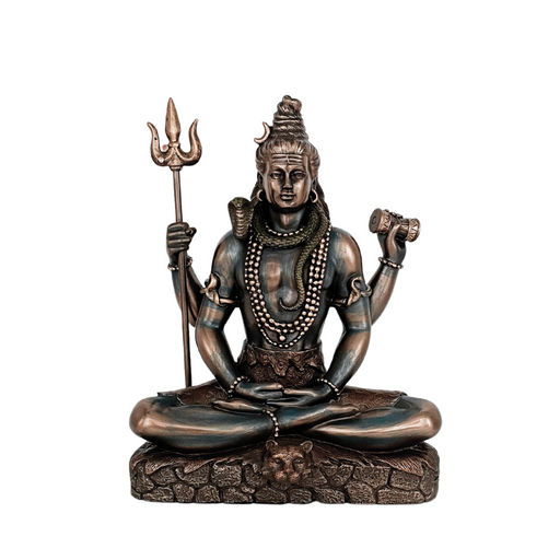 Resin Copper Finish Lord Shiva Statue for Home Temple DecorResin Copper Finish Lord Shiva Statue for Home Temple Decor