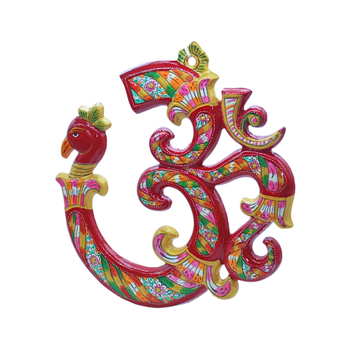 Handpainted Metal Peacock Om Vastu Wall Decor OM Wall Hanging