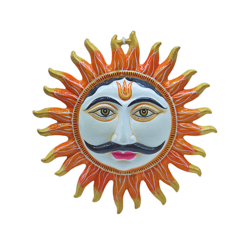 Handcrafted Metal Sun Face Figurine Wall Hanging