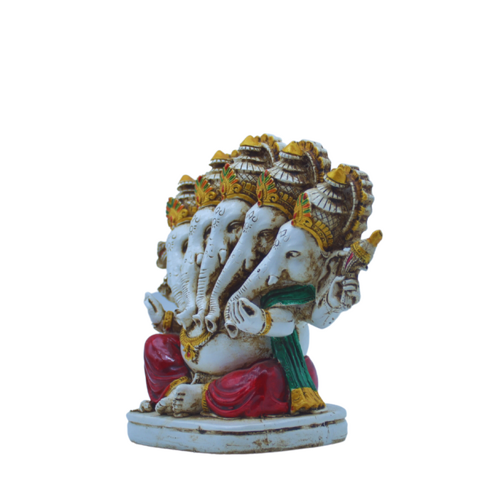 Handcrafted Resin Panchmukhi Ganesha Statue