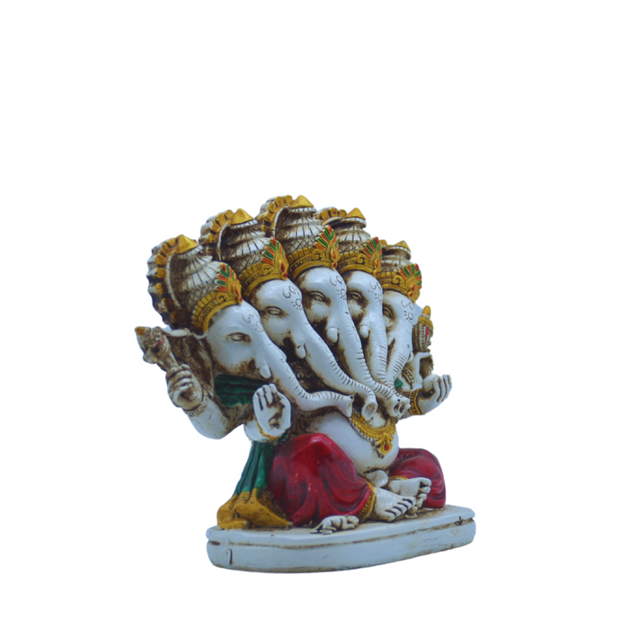 Handcrafted Resin Panchmukhi Ganesha Statue