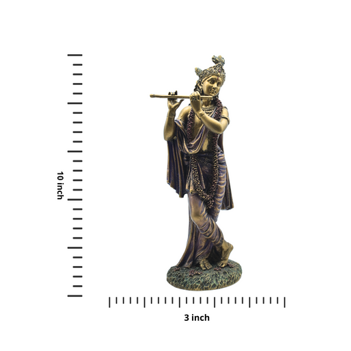 Resin Brass Finish Krishna Statue