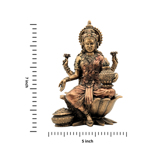 Resin Brass Finish Goddess Laxmi Statue Decorative Showpiece
