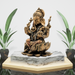 Brass Finish Resin Ganesha Idol Statue for Home & Temple Decor