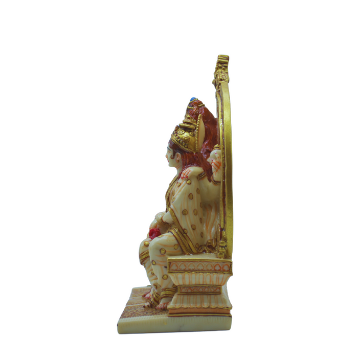 White Resin Marble Shiva Parivar Statue with Ganesha & Kartikeya