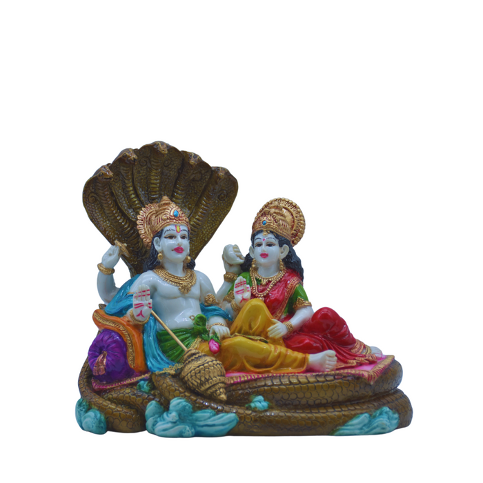 Resin Laxmi Vishnu Statue on Sheshnaag