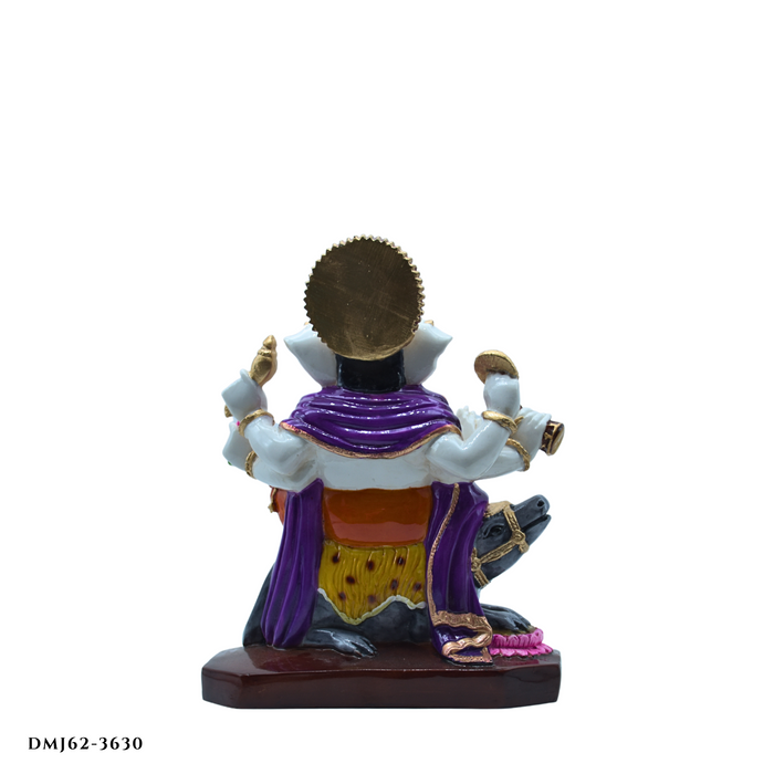 Handcrafted Lord Ganesha Idol on Mouse | Decorative Resin God Statue for Home & Office