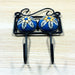 Floral Print Dual Hook Ceramic & Iron Key Holder 3