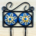 Floral Print Dual Hook Ceramic & Iron Key Holder 5