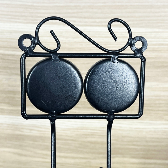 Floral Print Dual Hook Ceramic & Iron Key Holder 7