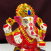 Handcrafted Meenakari Mukut Ganesha Metal Statue