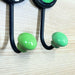 Green Color Deer Print Dual Hook Ceramic & Iron Key Holder 4