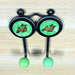 Green Color Deer Print Dual Hook Ceramic & Iron Key Holder 6