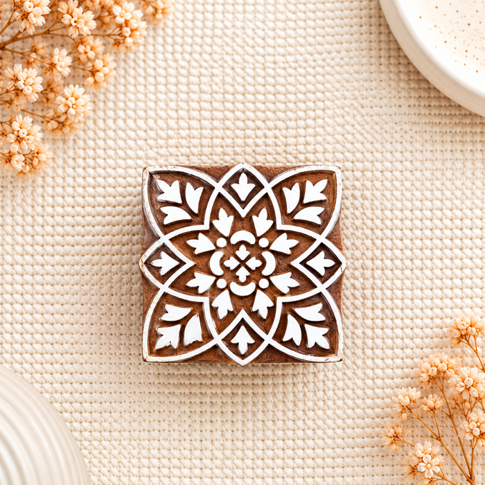Hand Carved Wooden Printing Blocks | Set of 4 Traditional Designs