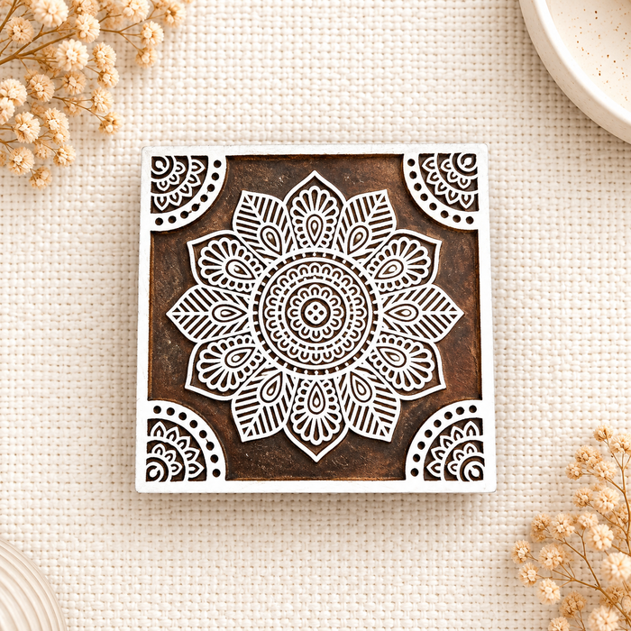 Hand Carved Wooden Printing Blocks | Set of 5 Traditional Indian Designs