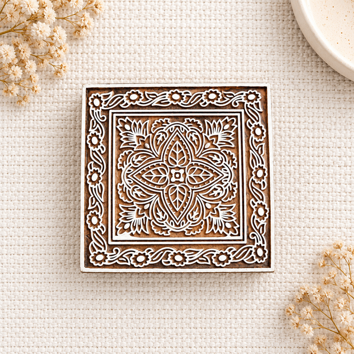 Hand Carved Wooden Printing Blocks | Set of 5 Traditional Indian Designs