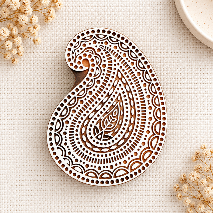 Hand Carved Wooden Printing Blocks | Set of 5 Traditional Indian Designs