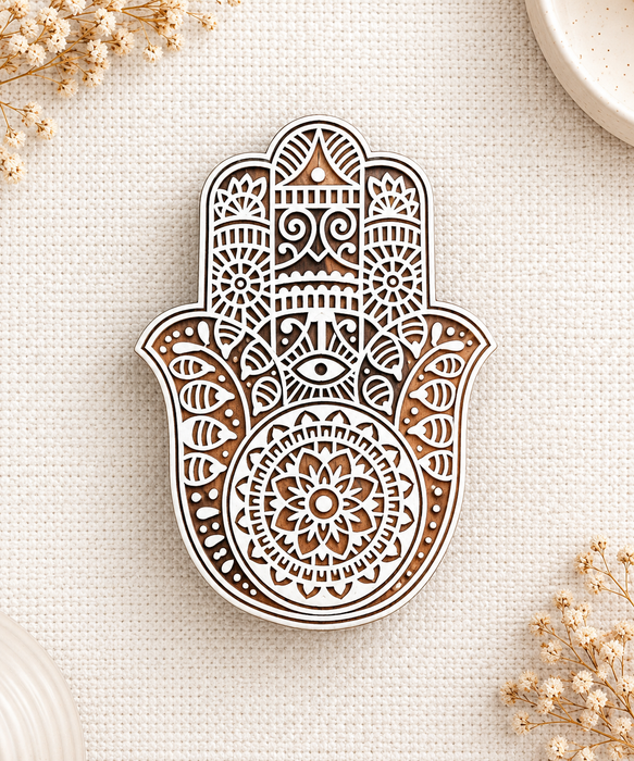 Hand Carved Wooden Printing Blocks | Set of 5 Traditional Indian Designs