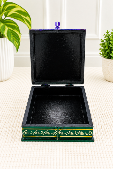 Handcrafted Wooden Camel Design Storage Box, Hand Painted Indian Traditional Decor