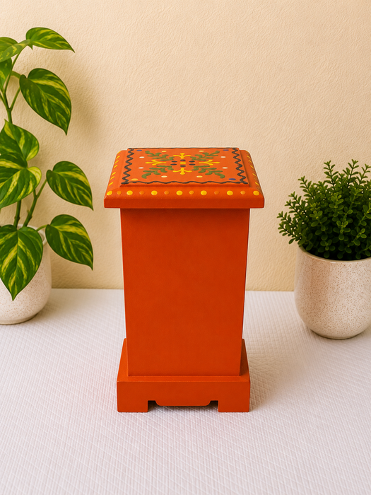Hand Painted Wooden 2 Drawer Cabinet | Traditional Indian Handmade Decor