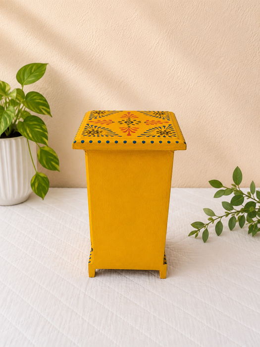 Hand Painted Wooden 2 Drawer Cabinet | Traditional Indian Handmade Storage