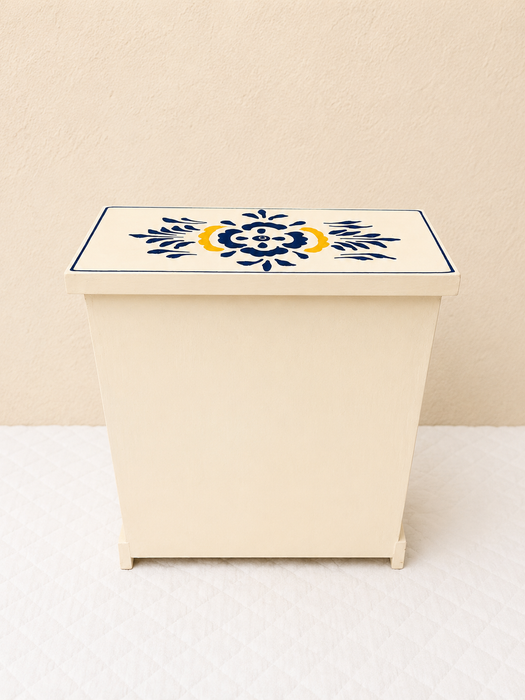 Hand Painted Wooden 3 Drawer Cabinet | Traditional Floral Decor