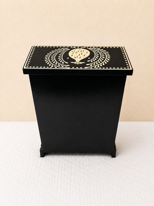 Hand Painted Wooden 3 Drawer Cabinet | Traditional Indian Floral Decor