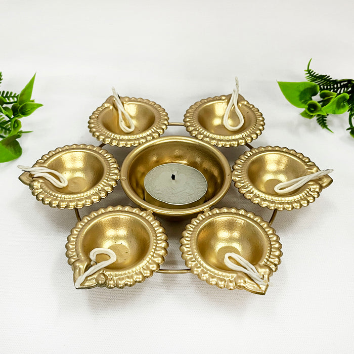 Handcrafted Decorative Diya Urli Bowl & Tea Light Candles Holder 9
