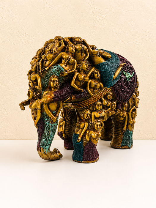 Handcrafted Indian Elephant Sculpture | Traditional Decorative Showpiece