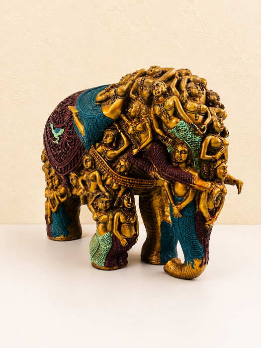 Handcrafted Indian Elephant Sculpture | Traditional Decorative Showpiece