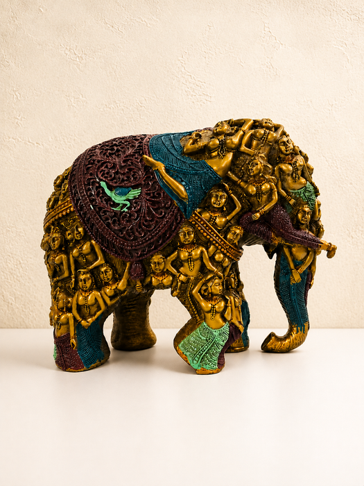 Handcrafted Indian Elephant Sculpture | Traditional Decorative Showpiece
