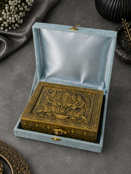 Handcrafted Radha Krishna Shiv Parvati Jalabhishek Temple Box