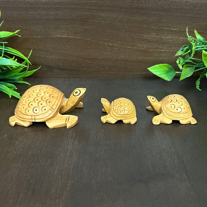 Handcrafted Wooden Tortoise Set 6