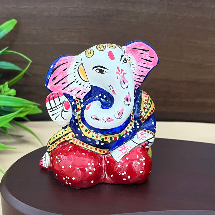 Handicrafts Ganesha Statue With Candle & Pawti Stand 4