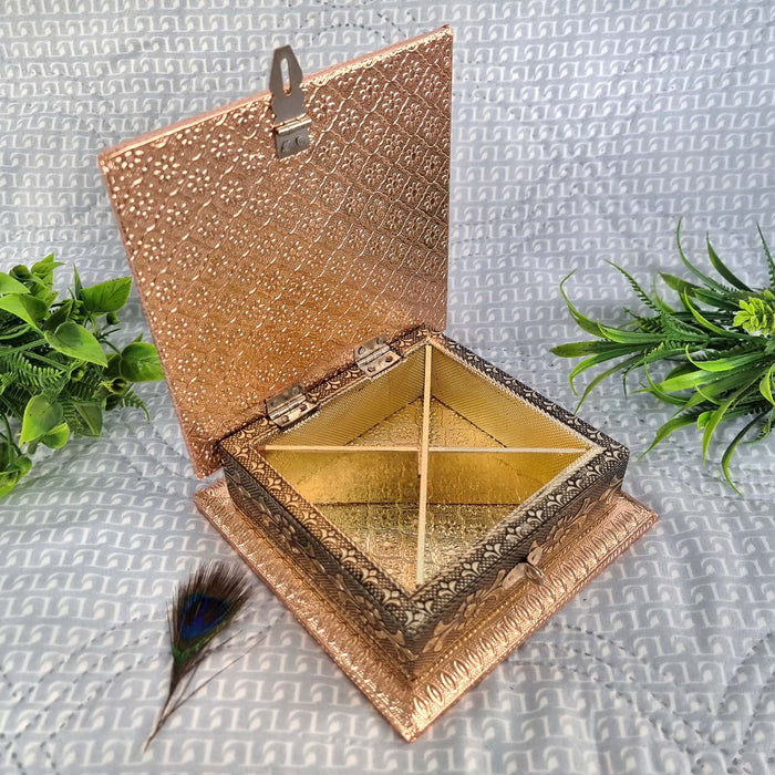 Handmade Copper Design Dry Fruit Box