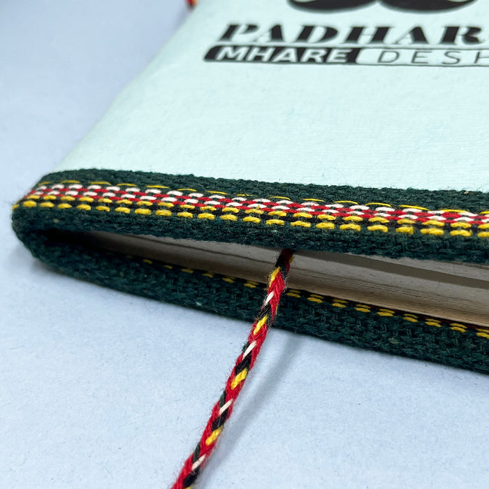 Handmade Cotton Paper Diary with Padharo Mahare Desh Quotes 8