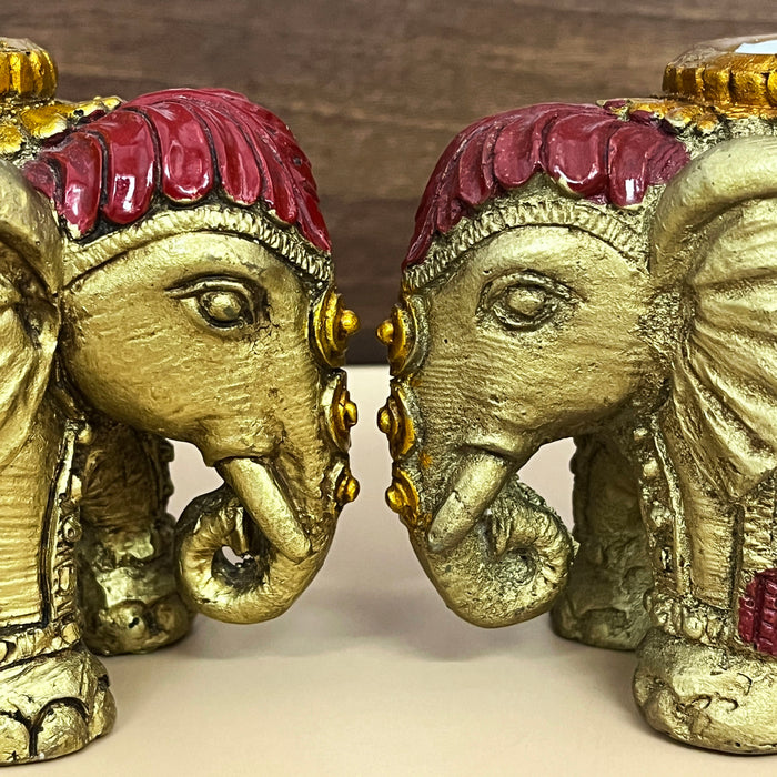 Handmade Elephant Hand Painted Tea Light Candle Set 5