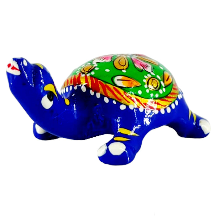 Meenakari Metal Tortoise Statue