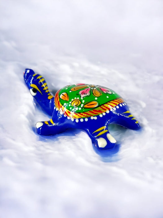 Handpainted Meenakari Metal Tortoise Statue