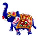 Meenakari Blue Metal Trunk Up Elephant Statue