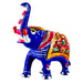 Meenakari Blue Metal Trunk Up Elephant Statue