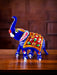 Meenakari Blue Metal Trunk Up Elephant Statue