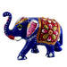 Handcrafted Meenakari Blue Metal Trunk Up Elephant Statue