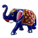 Handcrafted Meenakari Blue Metal Trunk Up Elephant Statue