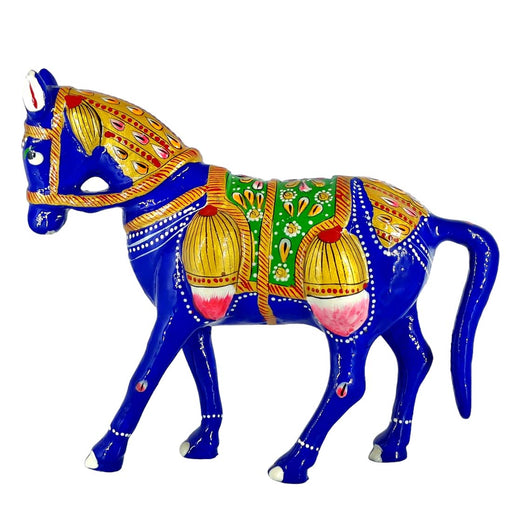 Handpainted Meenakari Metal Horse Statue