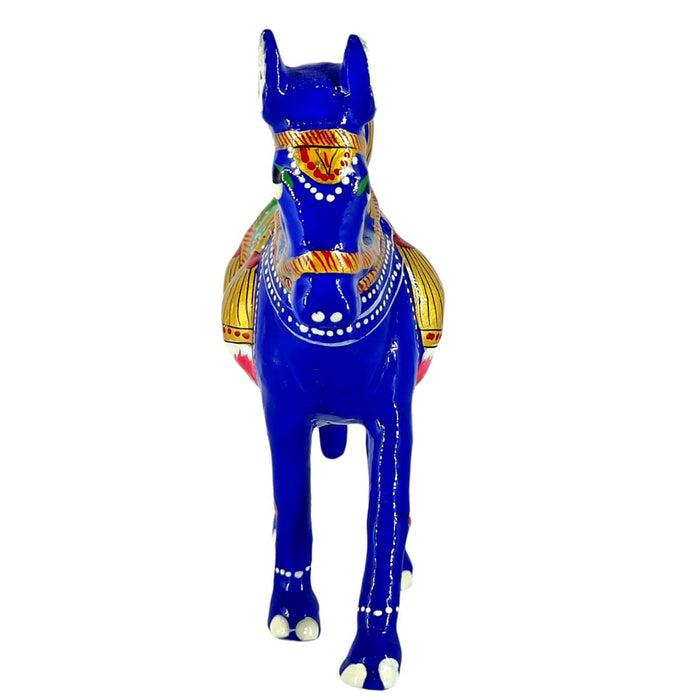 Handpainted Meenakari Metal Horse Statue