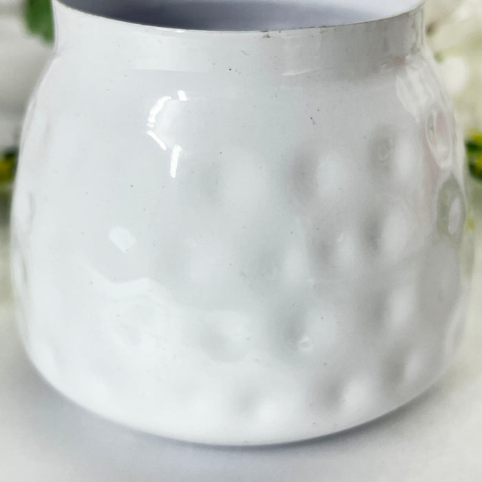 Elegant White Ceramic Storage Jar with Gold Lid & Crystal Knob | Decorative Multipurpose Container