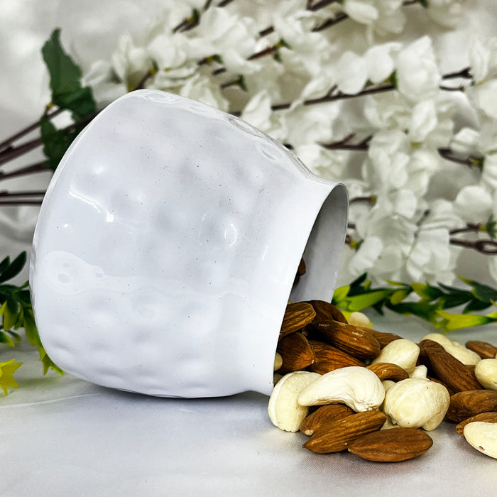 Elegant White Ceramic Storage Jar with Gold Lid & Crystal Knob | Decorative Multipurpose Container