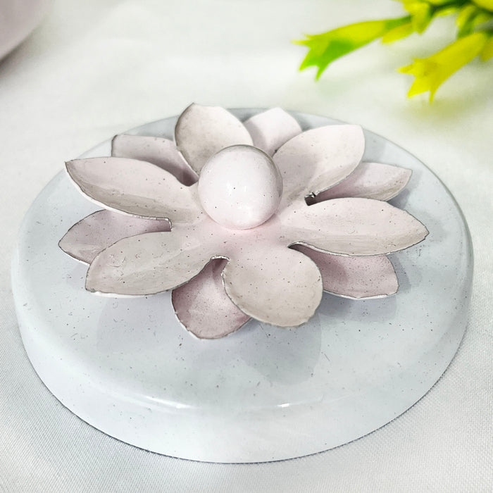 Elegant Pink Ceramic Storage Jar with Floral Lid | Decorative Multipurpose Container